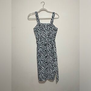 DKNY Floral Paisley Belted Button Front Sundress Size XS